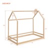 Twin Size House Bed Frame for Kids with Roof Design, Playhouse Style, Solid Pine Wood, No Slats, Requires Box Spring - 3 of 4