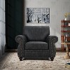 Mid-Century Modern Armchair with Rivet and Breathable Leather Upholstery - 3 of 4