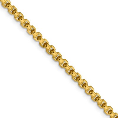 Black Bow Jewelry 3.5mm, 14k Yellow Gold Hollow Round Box Chain Necklace