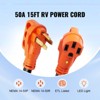 VEVOR 15 ft RV Extension Cord, 50 Amp, Heavy Duty STW RV Power Cord, NEMA 14-50R Female NEMA 14-50P Male Plug, Black - 3 of 4