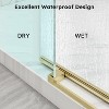 Zevemomo 56"-60"Wx76 H Frameless Shower Door, Sliding with 1/4" (6mm) Clear Tempered Glass,Silent Soft-Close Shatterproof,Reversible Installation,Gold - 4 of 4