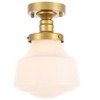 Elegant Lighting Lyle 1 light Brass and frosted white glass Flush mount - 4 of 4
