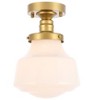 Elegant Lighting Lyle 1 light Brass and frosted white glass Flush mount - image 4 of 4