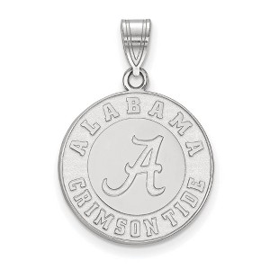 Black Bow Jewelry 10k White Gold Alabama Crimson Tide NCAA Large Pendant - 1 of 3