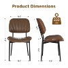 Modern Dining Chairs Set 2 Solid Wood Backrest Upholstered Pu Leather Dining Chairs - 2 of 4