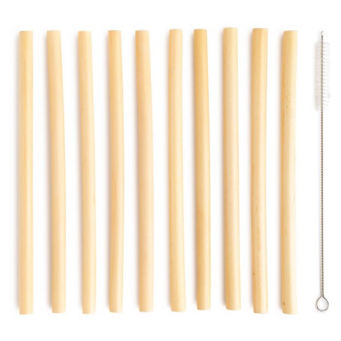 10ct Reusable Bamboo Straws Beige - Spritz™