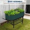 Oval Galvanized Raised Garden Bed Kit with Zippered PVC Cover, Easy Assembly, Thick Metal Outdoor Planter Box for Vegetables, Flowers, Patio Gardening - 2 of 4