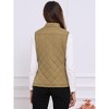 Allegra K Women's Stand Collar Lightweight Gilet Quilted Zip Vest - 4 of 4