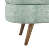 FURNIinspire Ottomans and Benches Ottoman Oval Storage Bench,Rubber Wood Legs, Gray (43.5"x16"x16") Cyan, Green, 44"*16.15"*9.5" - 4 of 4