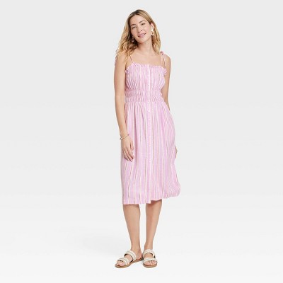 Image of Women's Linen Dress - Universal Thread™ Pink S