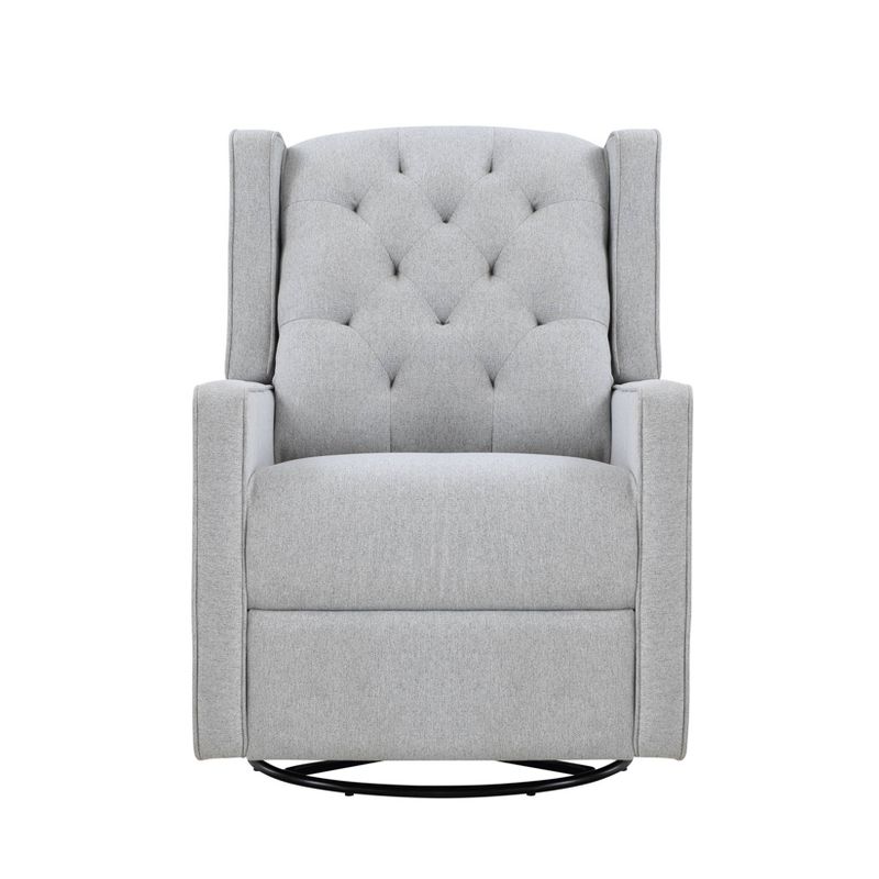 Suite Bebe Bryton Gliding Swivel Recliner Accent Chair - Tufted Brushed Tweed Fabric, 3 of 9