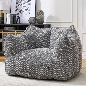 CAVINAS Chenille Fabric Bean Bag Chair with Armrest,Soft Bean Bag Couch,Accent Chairs for Living Room - 1 of 4