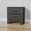 Vynxaria Modern Farmhouse 2-Drawer Nightstand, Stone Brown Finish, 23.0"W×15.5"D×24.0"H, No Assembly Required, Easy Care - 2 of 4