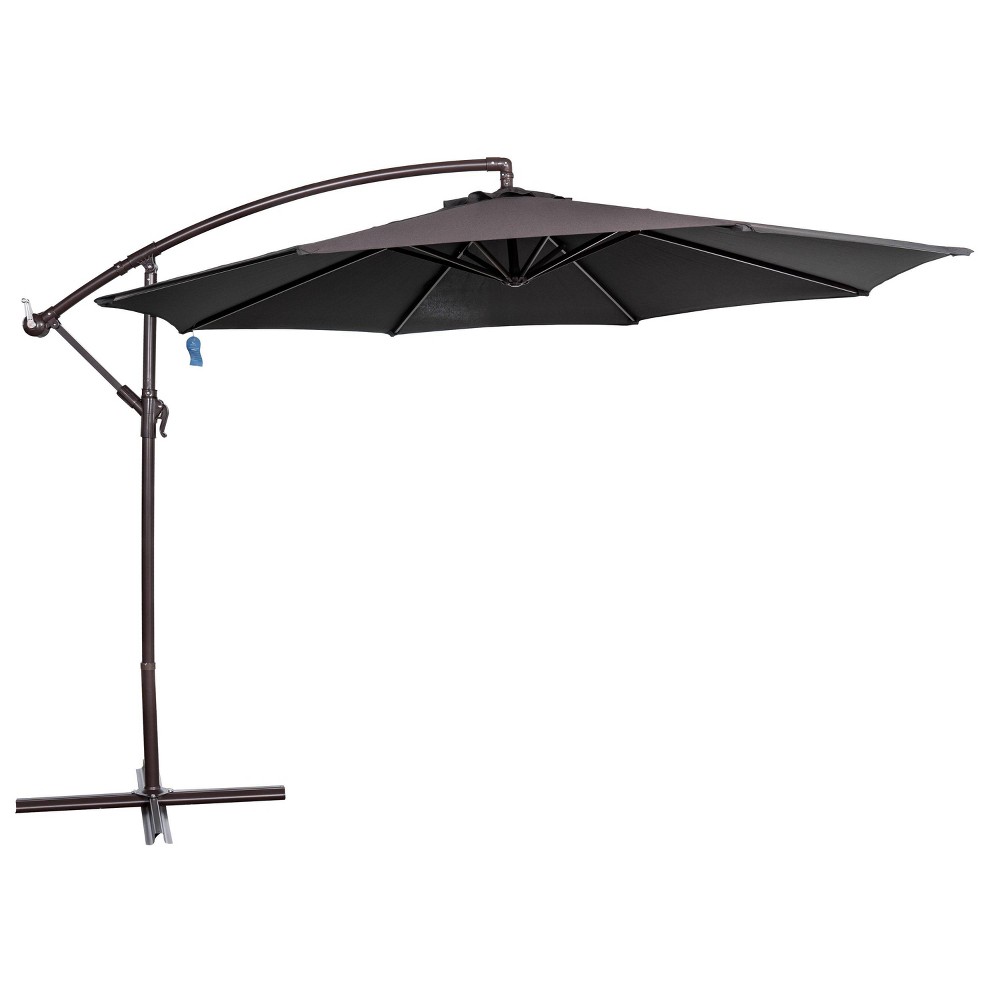 Photos - Parasol 10' x 10' Captiva Cantilever Spa Side Patio Umbrella with Cover Black - Is