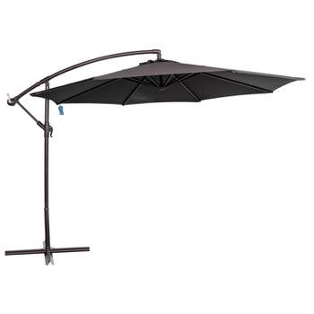 10' x 10' Captiva Cantilever Spa Side Patio Umbrella with Cover Black - Island Umbrella