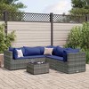 vidaXL Patio Lounge Set Grey, Dark Blue - 2 of 4