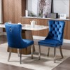 NicBex Velvet Dining Chairs Set of 2,Armless Kitchen Chairs with Tufted Backrest and Chrome Stainless Steel Plating Legs for Dining Room,Kitchen - 2 of 4