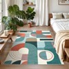 Abstract Machine Washable Rugs with Non-Slip Backing Stain-Resistant Low Pile Rugs - 2 of 4