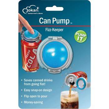 Jokari Fizz Keeper Can Pump to Pressurize Open Standard Canned Soda Pop or Beer 2 PK