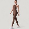 Anna-Kaci Active Women's High Neck Sleeveless Activewear Jumpsuit with Back Cutout and Front Zip Closure - 3 of 4