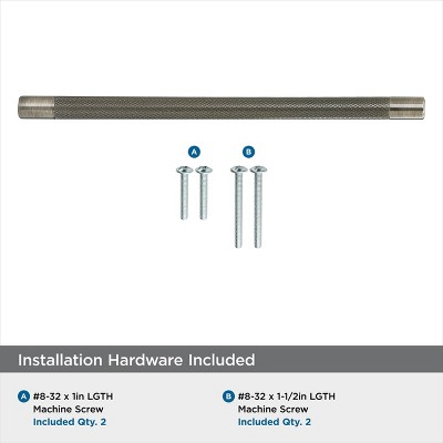 Bronx 10-1/16 inch Gunmetal Knurled Bar Cabinet Pull
