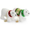 Gibson Holiday Plush Polar Bear and Snowman 4 Piece Ornament Set in White - 4 of 4