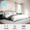Martha Stewart Amelia Upholstered Platform Bed with Curved Headboard and Cushioned Siderails, Wood Slat Foundation with No Box Spring Needed - 4 of 4