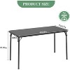4 Feet Folding Table, Protable Foldable Card Table, Metal Legs Support, Heavy Duty, No Assembly Required, Perfet for Indoor and Outdoor - 3 of 4