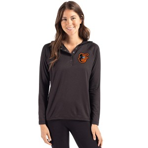 Baltimore Orioles Cutter & Buck Coastline Epic Comfort Recycled Womens Hooded Shirt - 1 of 1