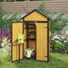 Gulches 69" Outdoor Storage Cabinet ,Wood Storage Shed w/ Waterproof Roof ,Lockable Doors, Removable Shelves, Garden Tool Shed for Yard ,Patio - 2 of 4