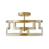 Capital Lighting Hala 3 - Light Semi-Flush Mount in  Bleached Natural Jute/Patinaed Brass - 4 of 4