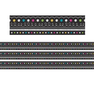 Teacher Created Resources Chalkboard Brights Straight Rolled Border Trim, 50 Feet Per Roll, 3 Rolls - 1 of 1
