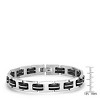 Steeltime Men's stainless steel and black rubber bicycle chain link bracelet - 3 of 4