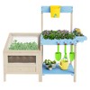Outdoor Wood Mud Kitchen for Kids,Potting Bench w/Garden Bed,See-Through Planter Box,Removable Sink &Faucet,Gardening Toys,Toddler Playset - 3 of 4