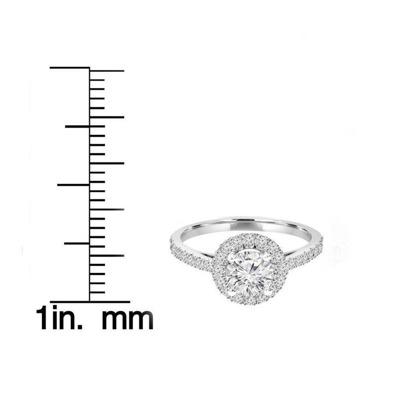 Pompeii3 1CT Halo Round Diamond Engagement Ring 14K White Gold, 4 of 6