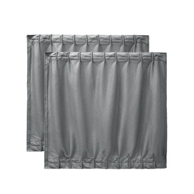 Unique Bargains Adjustable VIP Car Window Curtain  Sunshade Visor 19.7" x 18.5" Gray 2 Pcs