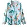 Nlife Women Lapel Collar Floral Print Button Down Long Sleeve Elastic Cuff Shirt - 2 of 4