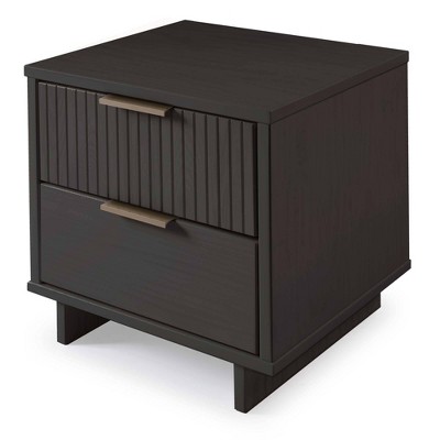 Granville Dark Gray Pine 2-Drawer Nightstands Set of 2