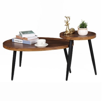 2 x Industrial Coffee Accent Side Tables