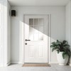 Wooakway 36"W×80"H 9-Lite 2-Panel Exterior Frosted Glass Prehung Front Entry Door Primed Interior Fiberglass Entrance Door - 3 of 4