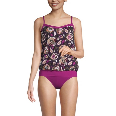 Swimsuits For All Women's Plus Size Chlorine Resistant Racerback Tankini Top,  8 - Purple Swirl : Target