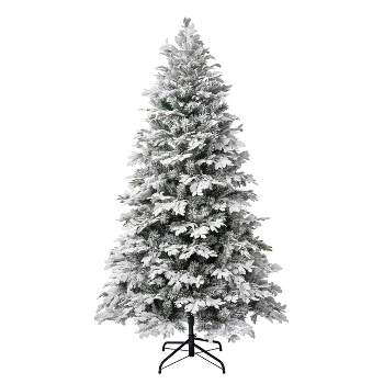 National Tree Company First Traditions Unlit Flocked Acacius Hinged Artificial Christmas Tree
