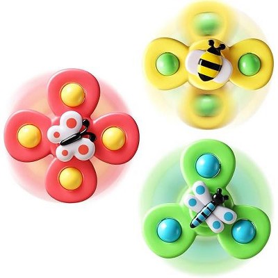 CityFurn 3PCS Suction Cup Spinner Toys for 1 Year Old Boy Girl Butterfly