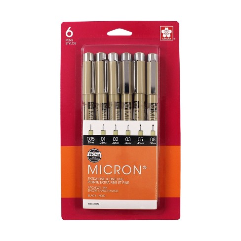 Sakura Pigma Micron Pen 005 Black Ink Marker Felt Tip Pen Archival Pigment Ink Fine Point for Artist Drawing Pens - 8 Pen Set