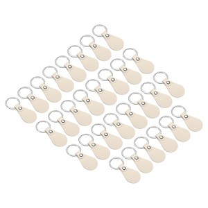 Unique Bargains PU Leather DIY Keychain Key Fob Kit with Key Rings 30 Pcs - 1 of 4