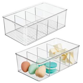 mDesign Plastic Bathroom Divided Storage Organizer Bin Box