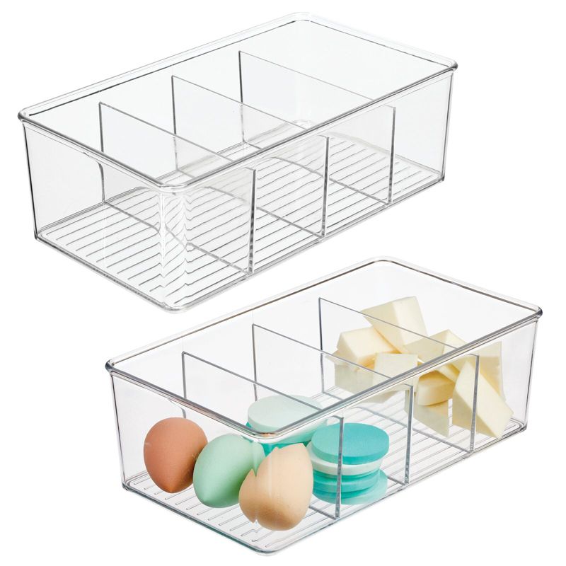 mDesign Plastic Bathroom Divided Storage Organizer Bin Box, 1 of 9