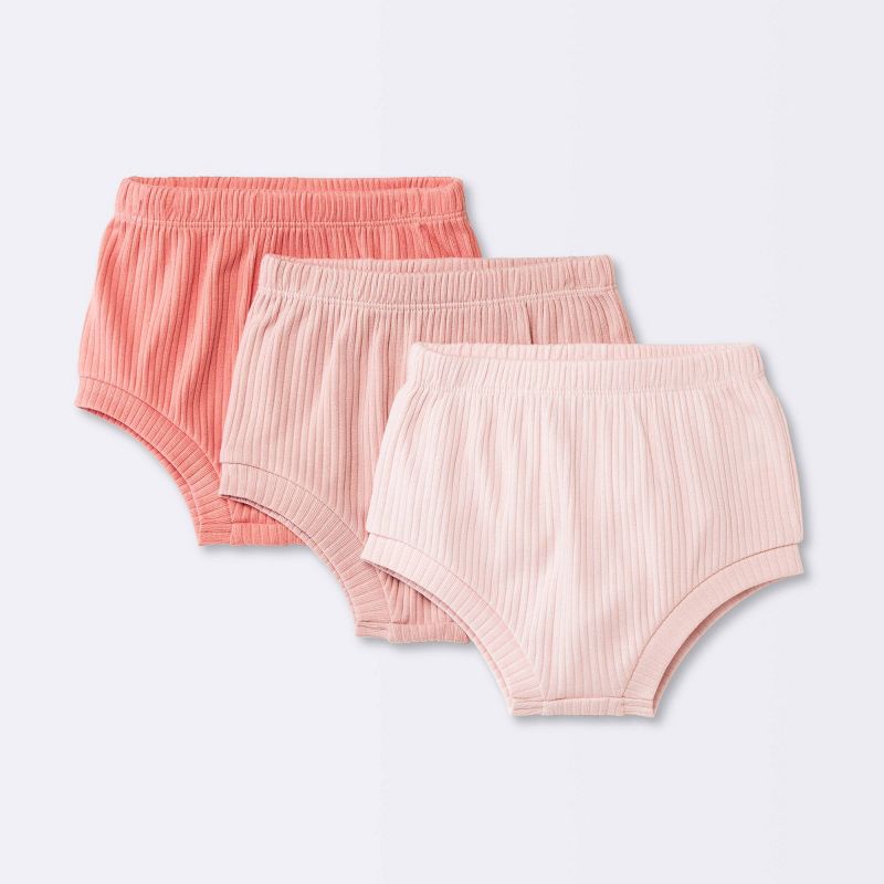 Baby Girls' 3pk Wide Ribbed Bloomer - Cloud Island™ Pink, 1 of 5
