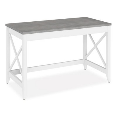 Workspace by Alera Farmhouse Writing Desk, 47.24" x 23.62" x 29.53", Gray