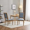 Set of 2 Rustic Dining Chairs with Upholstered Seat and Back,Fluted Wood Legs for Farmhouse Dining Room-Cuddlewood - 3 of 4